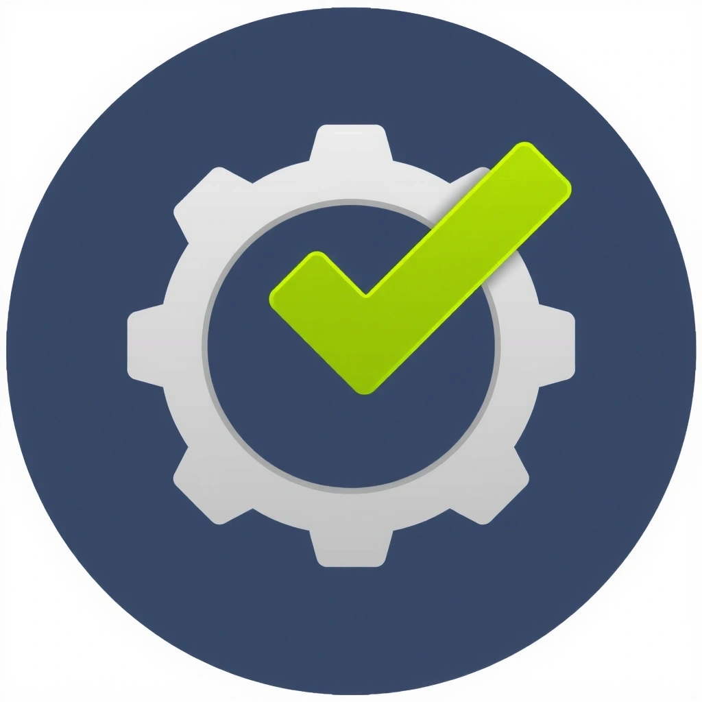 Icono de un engranaje con un tick de verificación, simbolizando las cookies de funcionalidad y personalización del sitio.