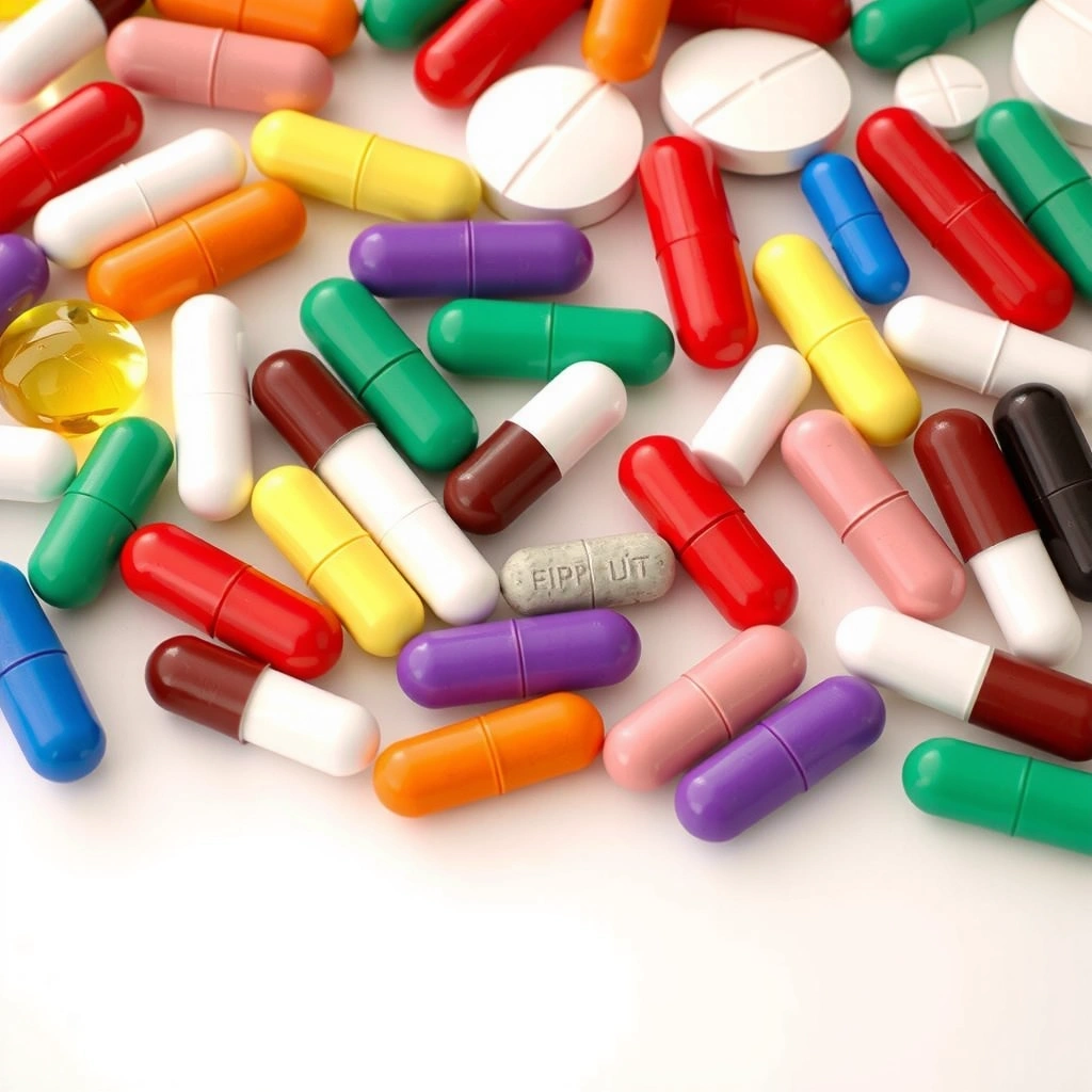 Vitaminasnaturalet y minerales variados en un arcoíris